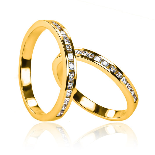 Argollas de matrimonio Cristal Sin Fin, fabricados en oro 18 quilates de Joyería Caracas, cuenta con garantía de calidad y durabilidad para toda la vida.