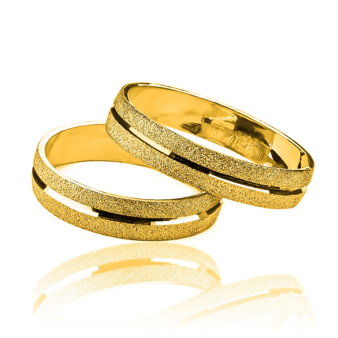 Argollas de matrimonio Dinasty, elaboradas en oro 18k por Joyería Caracas, cuentan con certificado de calidad y garantía de por vida.