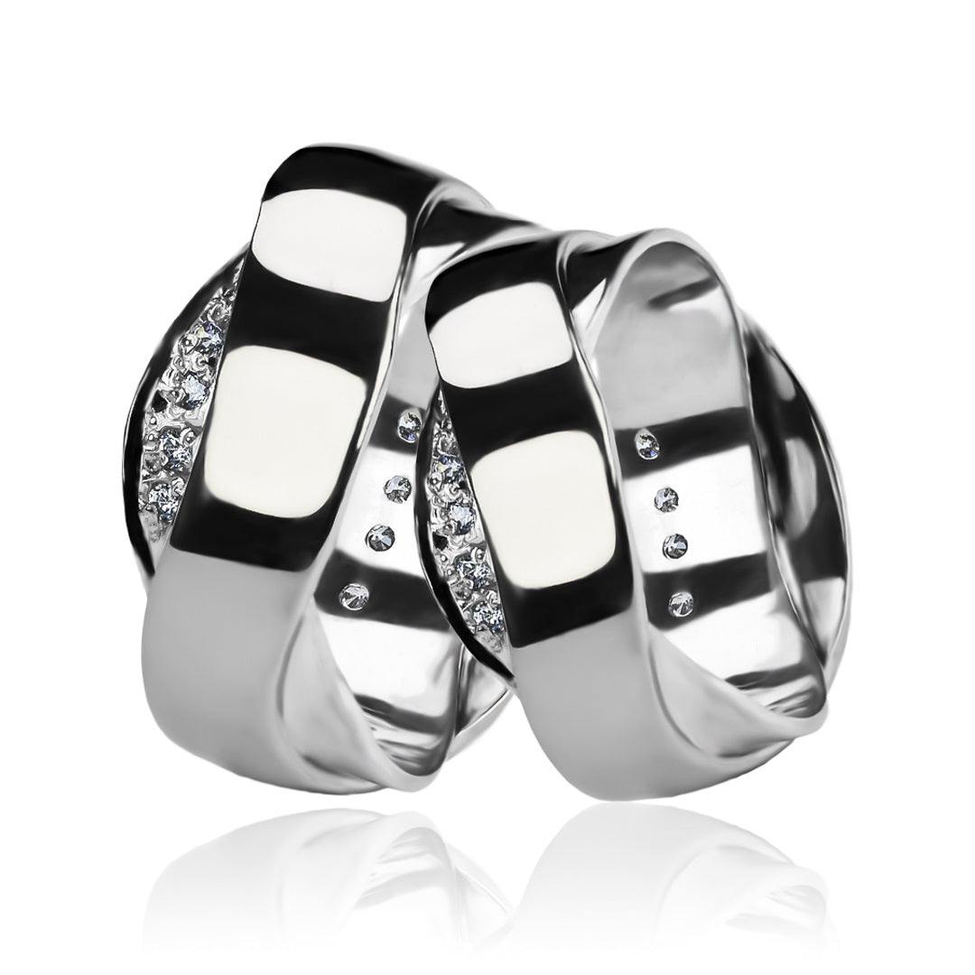 Argollas de matrimonio doble SS bicolor, fabricadas en oro 18k de Joyería Caracas, vienen con certificado de calidad y garantía de por vida.