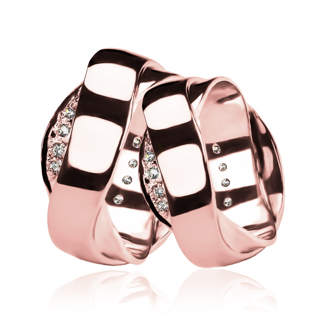 Argollas de matrimonio doble SS bicolor, fabricadas en oro 18k de Joyería Caracas, vienen con certificado de calidad y garantía de por vida.
