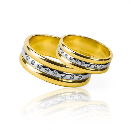 Argolla de matrimonio Dynasty II en oro 18K de Joyería Caracas, certificado por calidad y respaldado por nuestra garantía de por vida.