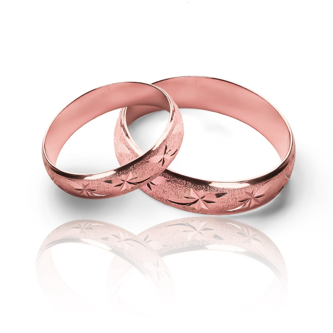 Argollas de matrimonio EseStar, elaboradas en oro 18k por Joyería Caracas, cuentan con un certificado de calidad y garantía de por vida.