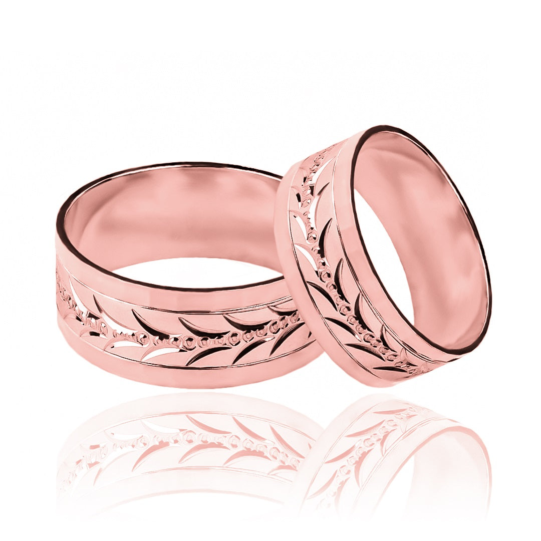 Argollas de matrimonio Espiga Torcida Bicolor XL, fabricadas en oro 18 quilates, cuentan con un certificado de calidad y garantía de por vida que garantiza su valor y durabilidad.