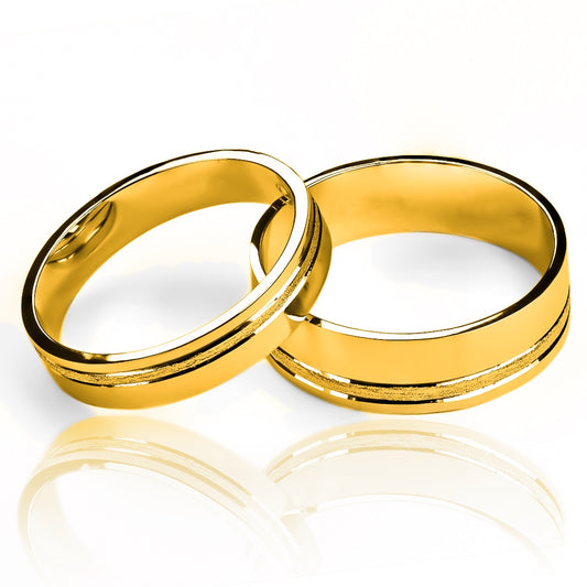 Argollas de matrimonio exhotic twist, fabricadas en oro de 18k de Joyería Caracas, cuentan con certificados de autenticidad y garantía de por vida.