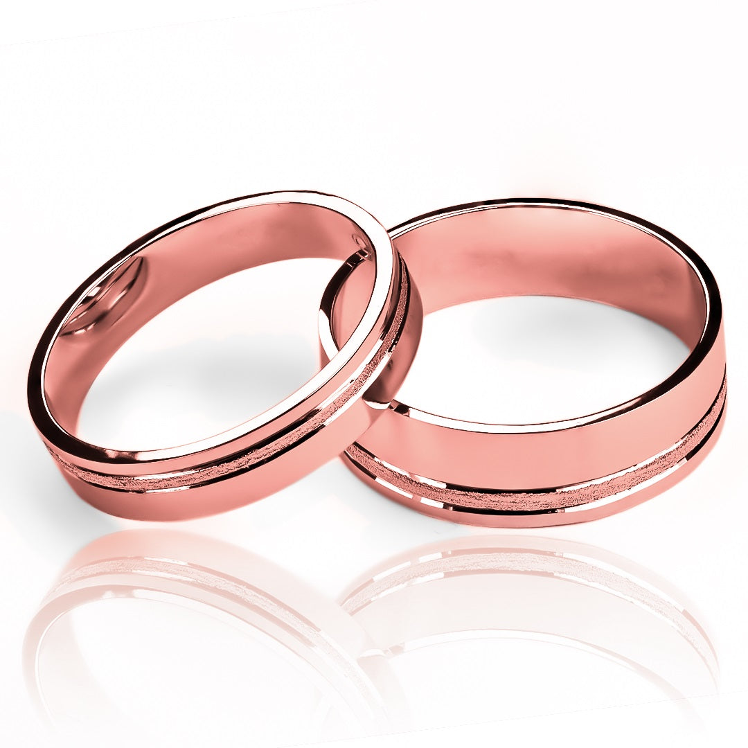 Argollas de matrimonio exhotic twist, fabricadas en oro de 18k de Joyería Caracas, cuentan con certificados de autenticidad y garantía de por vida.