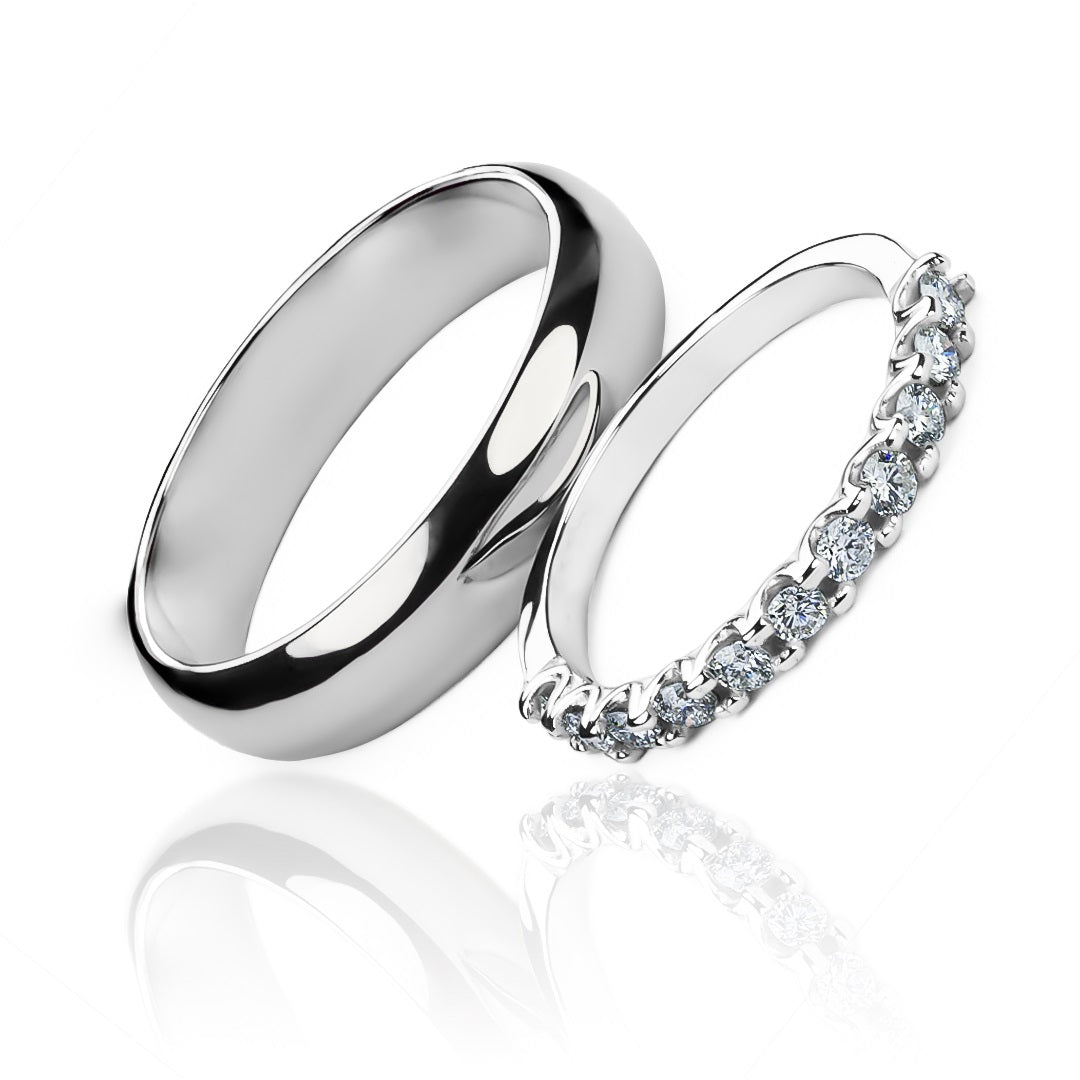 Argollas de matrimonio Fashion Love en oro 18k por Joyería Caracas, viene con certificado de calidad y garantía para toda la vida.