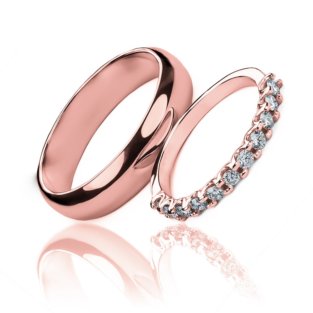 Argollas de matrimonio Fashion Love en oro 18k por Joyería Caracas, viene con certificado de calidad y garantía para toda la vida.