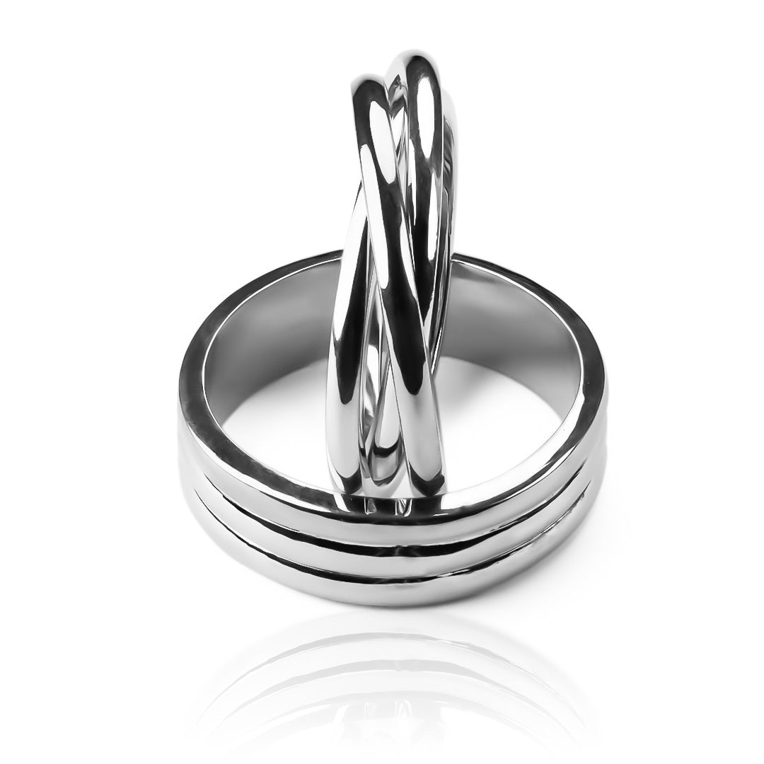 Argollas de matrimonio gemelas cartier + special line 3 oros, fabricadas en oro 18k de Joyería Caracas, cuentan con un certificado de calidad que garantiza su autenticidad y durabilidad de por vida.
