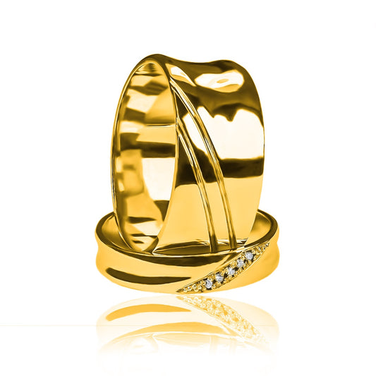 Argollas de matrimonio Glaciar, elaboradas en oro 18k por Joyería Caracas, cada argolla viene con un certificado de calidad y garantía de por vida.