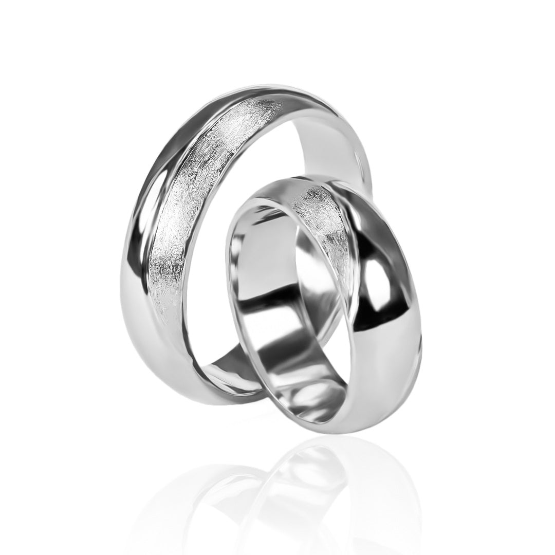 Argollas de matrimonio Hanna, fabricado en oro 18 quilates por Joyería Caracas. Cada uno viene con un certificado de calidad y garantía para toda la vida.