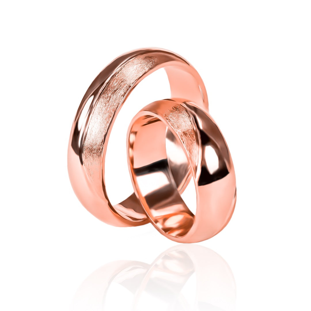Argollas de matrimonio Hanna, fabricado en oro 18 quilates por Joyería Caracas. Cada uno viene con un certificado de calidad y garantía para toda la vida.
