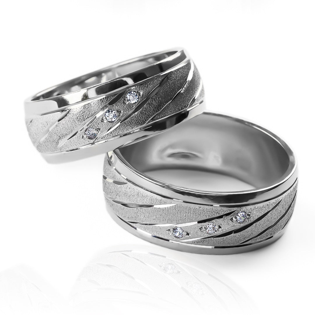 Argollas de matrimonio interspersed love Joyeria Caracas