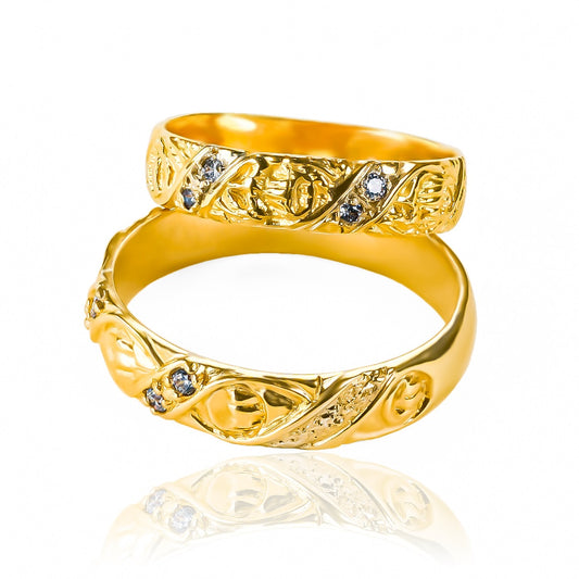 Argollas de matrimonio körnee love, fabricadas en oro 18k de Joyería Caracas. Además, cuentan con un certificado de calidad que garantiza la autenticidad del oro.