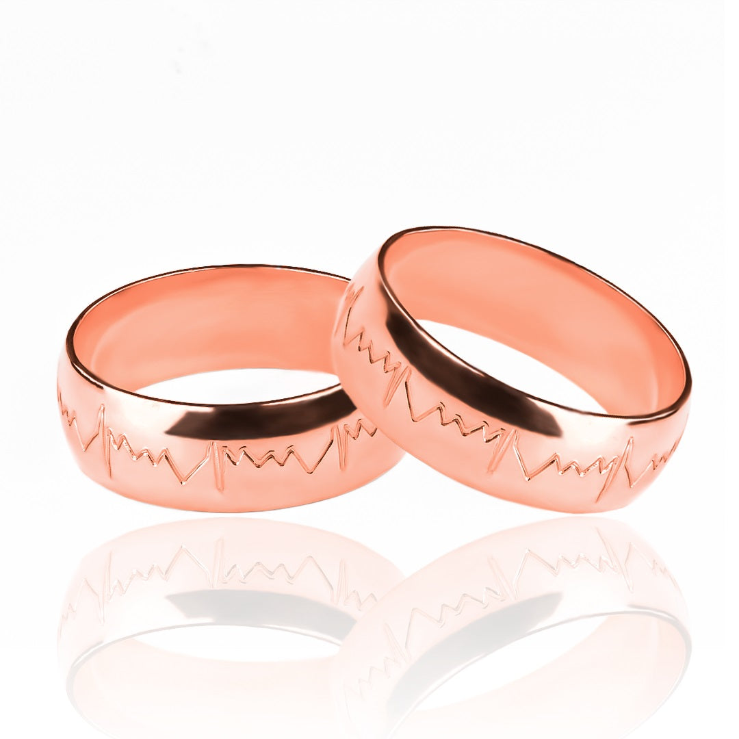 Argollas de matrimonio Latidos del Corazón, elaboradas en oro 18k por Joyería Caracas, vienen con un certificado de calidad que garantiza su autenticidad y durabilidad de por vida.