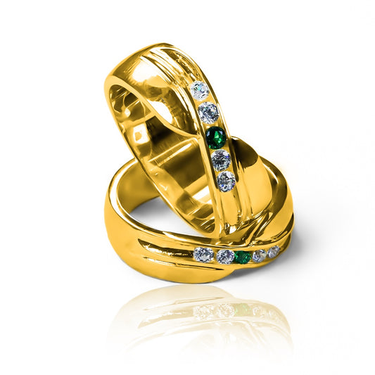 Argollas de matrimonio Maritalis, fabricadas en oro 18k de Joyería Caracas. Cada argolla viene con un certificado de calidad y garantía de por vida.