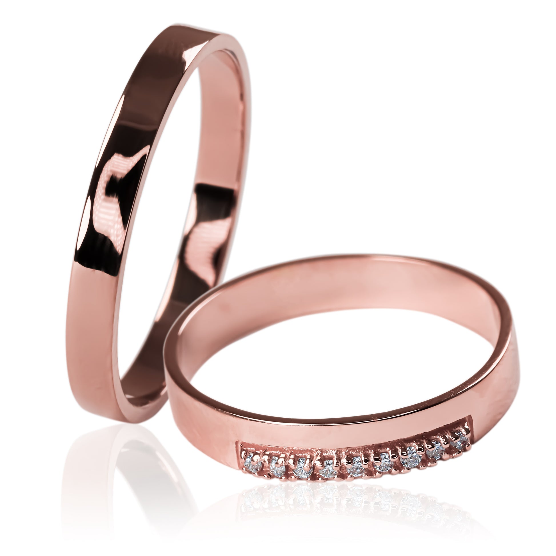 Argollas de matrimonio Match Love Cristal II, fabricadas en oro 18k de Joyería Caracas, cuentan con certificado de calidad y garantía de por vida.