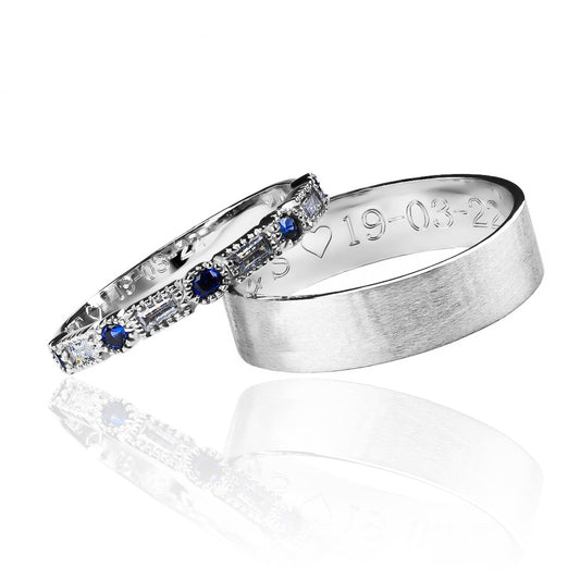 Argollas de matrimonio mate love, fabricadas en oro 18k de Joyería Caracas. Cada argolla cuenta con certificado de calidad y garantía.