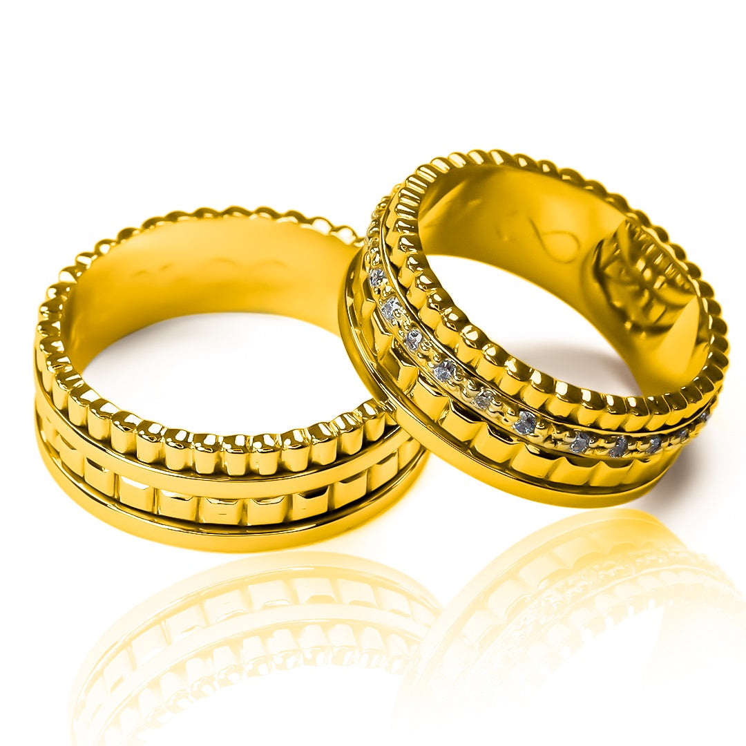 Argollas de matrimonio Nassar Love, fabricadas en oro 18k de Joyería Caracas, cuentan con un certificado de calidad que garantiza su autenticidad y durabilidad de por vida.