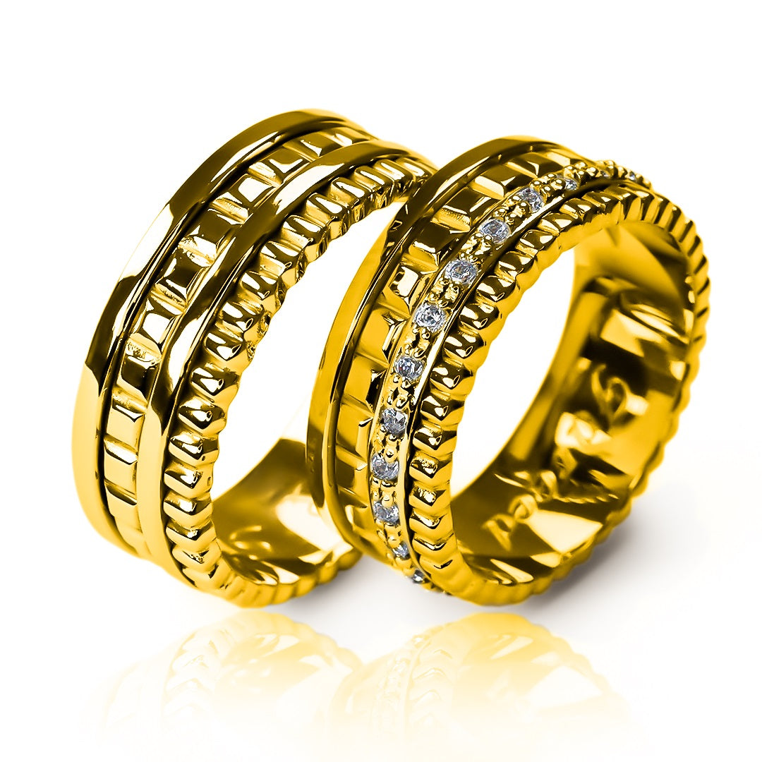 Argollas de matrimonio Nassar Love, fabricadas en oro 18k de Joyería Caracas, cuentan con un certificado de calidad que garantiza su autenticidad y durabilidad de por vida.