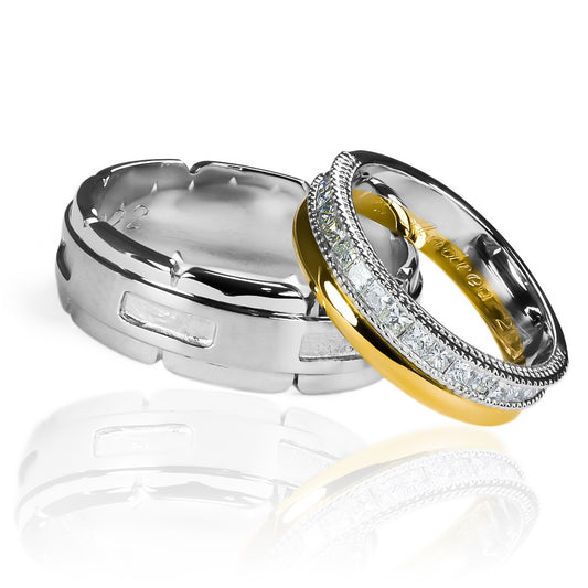 Argollas de matrimonio Princess Inlove, fabricadas en oro 18k de Joyería Caracas, cuentan con certificado de calidad y garantía para toda la vida.