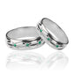 Argollas de matrimonio Sheet Green Cristal, elaboradas en oro 18k por Joyería Caracas, cada argolla viene con un certificado de calidad y garantía de por vida.