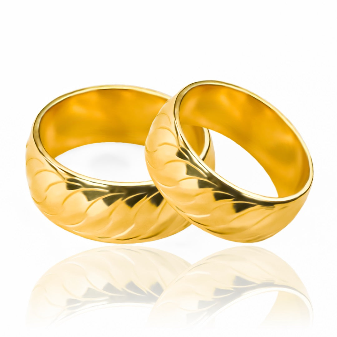 Argollas de Matrimonio Shine Esse, elaboradas en oro 18 quilates por Joyería Caracas, cada anillo viene con un certificado de calidad y garantía para toda la vida.