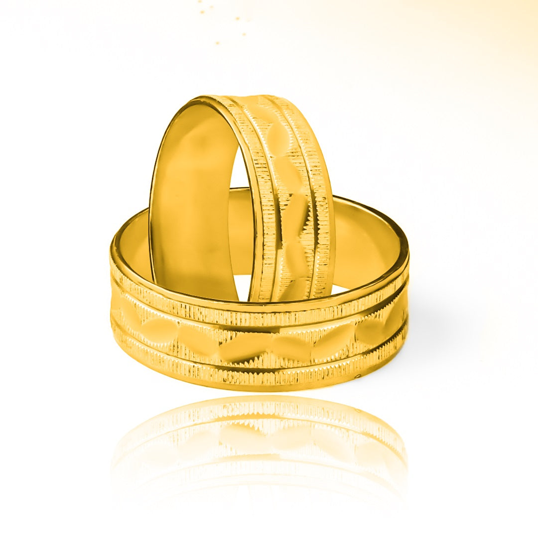 Argollas de matrimonio Snake Rodio, elaboradas en oro 18k por Joyería Caracas, cada argolla viene con un certificado de calidad y garantía para toda la vida.