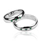 Argollas de matrimonio snow emeralds, fabricados en oro de 18 quilates de Joyería Caracas, cuenta con certificado de calidad y garantía.