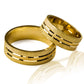 Argollas de matrimonio special line 3 oros, fabricadas en oro de 18 quilates de Joyería Caracas, cada una viene con un certificado de calidad y garantía de por vida.