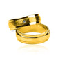 Argollas de matrimonio stair fabricadas en oro 18k de Joyería Caracas, viene con un certificado de calidad y garantía de por vida.