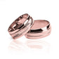 Argollas de matrimonio Striped, elaboradas en oro 18k por Joyería Caracas, cada una cuenta con certificado de calidad y garantía de por vida.