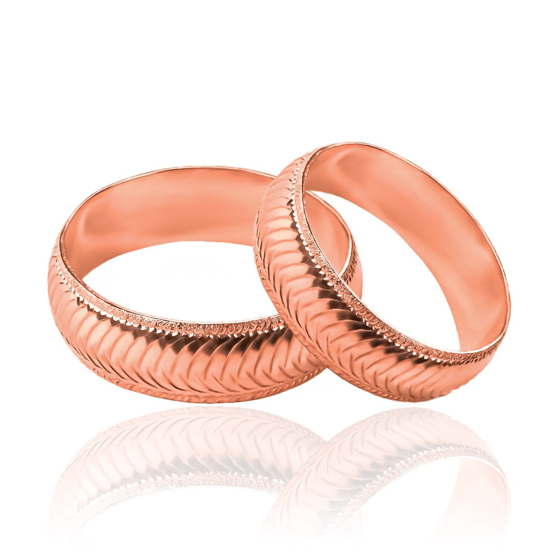 Argollas de matrimonio Thorn M, elaboradas en oro 18k por Joyería Caracas, cada argolla cuenta con un certificado de calidad y una garantía de por vida.