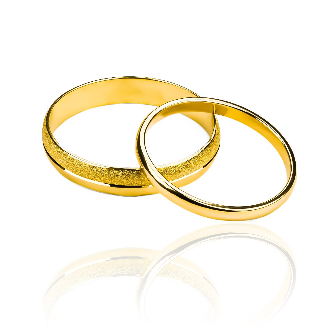 Argollas de matrimonio toda una vida II, fabricadas en oro 18k de Joyería Caracas, viene con un certificado de calidad que garantiza su autenticidad de por vida.
