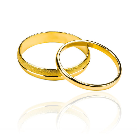 Argollas de matrimonio toda una vida II, fabricadas en oro 18k de Joyería Caracas, viene con un certificado de calidad que garantiza su autenticidad de por vida.