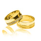 Argollas de matrimonio Warrior LOVE bicolor, fabricados en oro de 18k de Joyería Caracas, cuenta con certificado de calidad y garantía para toda la vida.