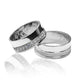 Argollas de matrimonio Warrior LOVE bicolor, fabricados en oro de 18k de Joyería Caracas, cuenta con certificado de calidad y garantía para toda la vida.
