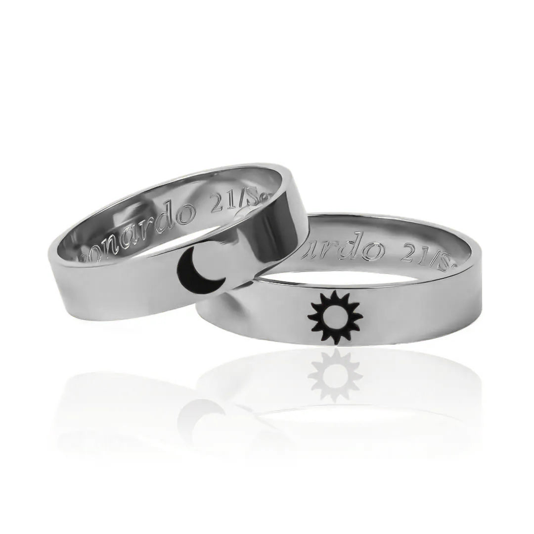 Argollas de matrimonio Love eclipsis. Fabricadas en oro de 18k en Joyería Caracas, cuenta con garantía de por vida.