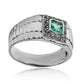 Anillo armis bicolor de oro 18k bicolor, adornado con una esmeralda de Joyería Caracas. Inspirado en la belleza de las piedras preciosas, garantizado de por vida.