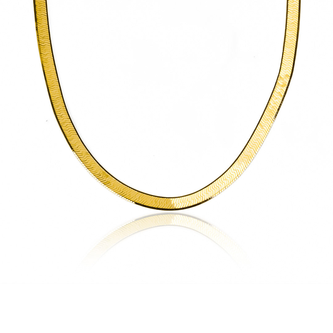 Gargantilla Espejo S 40, fabricado en oro 18k por Joyería Caracas, cuenta con un certificado de calidad y garantía de por vida.