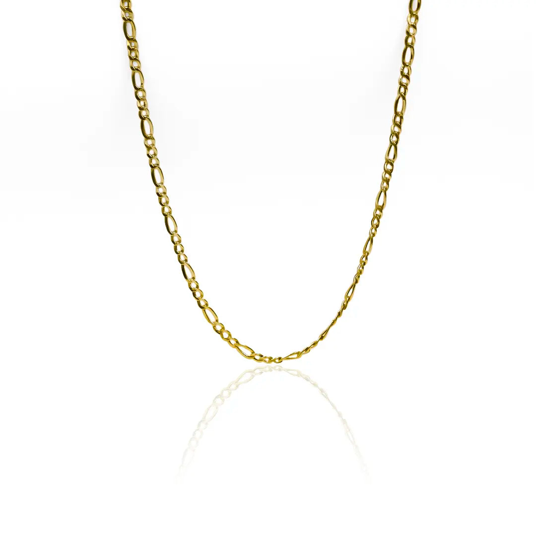 Cadena Cubana 3x1 45 es una adición elegante y duradera a tu colección de Joyería Caracas. Hecha de oro de 18k, cuenta con garantía de por vida. 