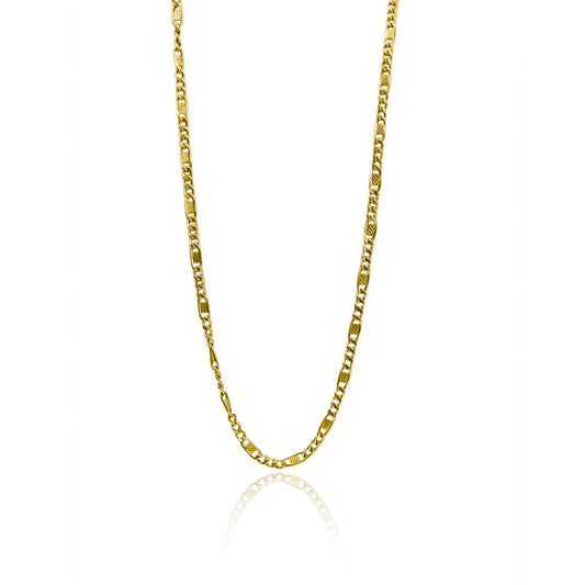 Cadena Cubana 3x1 diamantada de la Joyería Caracas. Hecha de oro de 18, cuenta con garantía de por vida. 