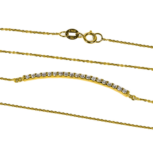 Gargantilla viga cristal, fabricada en oro 18K por Joyería Caracas, cuenta con un certificado de calidad y garantía de por vida.