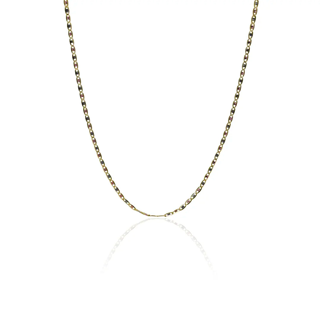Cadena Escalera 3 oros E45, un impresionante collar de oro de 18k de la prestigiosa Joyería Caracas. Cuenta con garantía de por vida. 