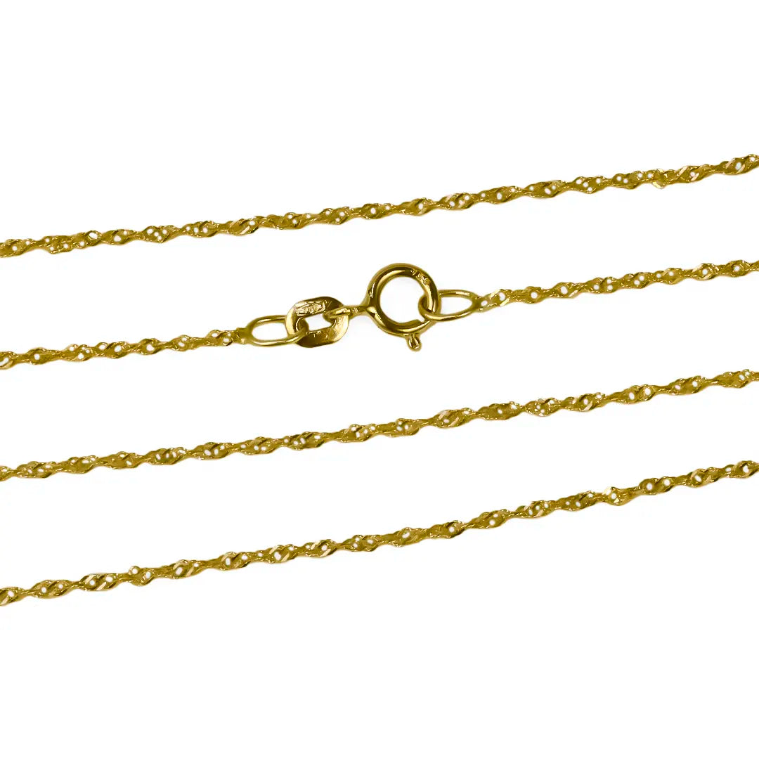 Cadena Singapur SS40. Hecho con oro 18k y respaldado por una garantía de por vida, esta joya de Joyería Caracas es una inversión que perdurará en el tiempo.