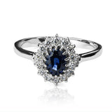 Anillo de compromiso lady zafiro-diamantes para sellar su amor con estilo y elegancia. Fabricado en Joyería Caracas en oro 18k y con certificado de calidad.