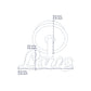 Croquis de topito de la palabra love de 8.0mm de ancho y 3.0mm de alto con broche en rosca española en oro amarillo de 18 quilates, hechos en Joyería Caracas. 