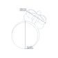 Croquis de topito en forma circular de 7.0mm con broche mariposa en oro amarillo de 18 quilates, hechos en Joyería Caraca. 