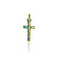 Dije Cruz Baguette I (Emeralds), elaborada en oro 18K con Esmeraldas en corte baguette, cuenta con certificado de calidad y garantía de por vida.