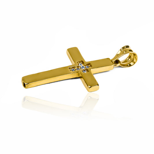 Dije Blessed Cross I. Confeccionada en oro 18k, esta joya de la prestigiosa marca Joyería Caracas, cuenta con garantía de por vida. 