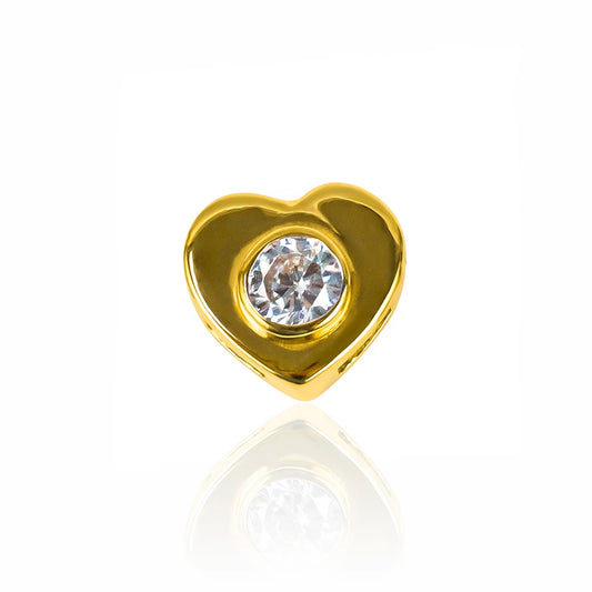 Dije Corazón Pasante #3.5, fabricado en Oro 18K por Joyería Caracas, cuenta con certificado de calidad y garantía de por vida.